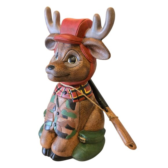 Hunter Deer Figurine Ceramic 10 Inch Hunting Cabin Decor Camo Camouflage - Picture 16 of 16